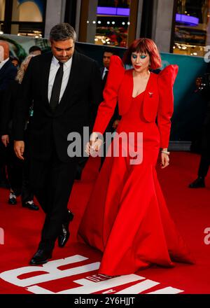 London, Großbritannien. September 2024. Michael Polansky und Lady Gaga nehmen an der Premiere von Joker: Folie à Deux UK auf der Cineworld am Leicester Square in London Teil. Quelle: SOPA Images Limited/Alamy Live News Stockfoto