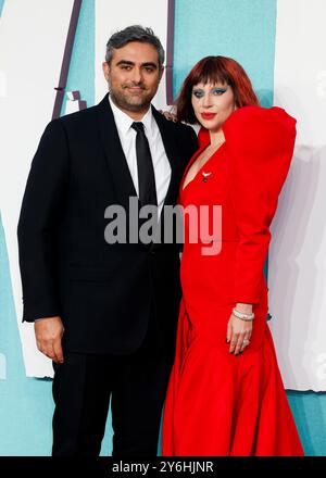 London, Großbritannien. September 2024. Michael Polansky und Lady Gaga nehmen an der Premiere von Joker: Folie à Deux UK auf der Cineworld am Leicester Square in London Teil. (Foto: Cat Morley/SOPA Images/SIPA USA) Credit: SIPA USA/Alamy Live News Stockfoto