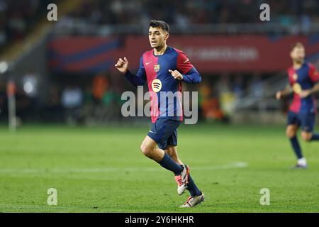 Barcelona, Spanien. September 2024. Pedri (Barcelona) Fußball/Fußball : spanisches „LaLiga EA Sports“-Spiel zwischen dem FC Barcelona 1-0 Getafe CF beim Estadi Olimpic Lluis Companys in Barcelona, Spanien. Quelle: Mutsu Kawamori/AFLO/Alamy Live News Stockfoto