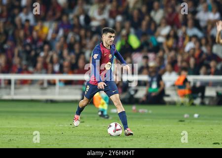 Barcelona, Spanien. September 2024. Pedri (Barcelona) Fußball/Fußball : spanisches „LaLiga EA Sports“-Spiel zwischen dem FC Barcelona 1-0 Getafe CF beim Estadi Olimpic Lluis Companys in Barcelona, Spanien. Quelle: Mutsu Kawamori/AFLO/Alamy Live News Stockfoto