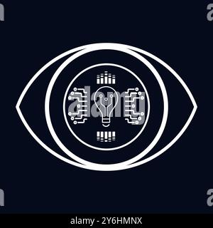 Das Eyes-Symbol, Symbol für KI-Konzeptvektor, Illustrationsdesign. Eine künstliche intelligente Symbolvorlage Stock Vektor