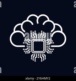 Eine Gehirntechnologie von Verbindung KI Symbol, Schaltungssymbol für KI Konzept Vektor, Illustrationsdesign. Ein künstliches intelligentes Symbol Stock Vektor