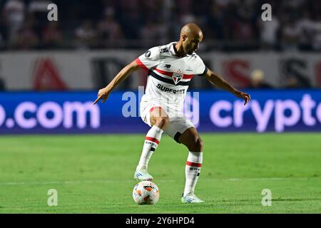 São Paulo (SP), 09/2024 - Fußball/São PAULO-BOTAFOGO - Lucas Moura aus São Paulo - Spiel zwischen Corinthians x Fortaleza, gültig für das Rückspiel des Viertelfinals der Copa Libertadores de América, das am Abend dieses Mittwoch, den 25. im Morumbi-Stadion ausgetragen wird. (Foto: Eduardo Carmim/Alamy Live News) Stockfoto