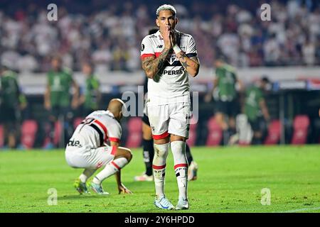 São Paulo (SP), 09/2024 - Fußball/São PAULO-BOTAFOGO - Luciano aus São Paulo - Spiel zwischen Corinthians x Fortaleza, gültig für das Rückspiel des Viertelfinals der Copa Libertadores de América, das am Abend dieses Mittwoch, den 25. im Morumbi-Stadion ausgetragen wird. (Foto: Eduardo Carmim/Alamy Live News) Stockfoto