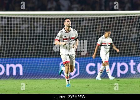 São Paulo (SP), 09/2024 - Fußball/São PAULO-BOTAFOGO - Calleri aus São Paulo - Spiel zwischen Corinthians x Fortaleza, gültig für das Rückspiel des Viertelfinals der Copa Libertadores de América, das am Abend dieses Mittwoch, den 25. im Morumbi-Stadion ausgetragen wird. (Foto: Eduardo Carmim/Alamy Live News) Stockfoto