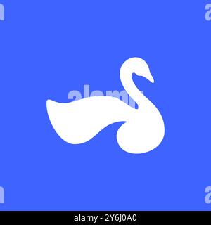 Schönheit Schwan Tier Frieden flache Logo Design Vektor Stock Vektor