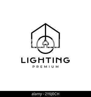 Electric House minimalistische Linie Logo Design Vektor Stock Vektor