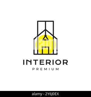 Minimalistisches Logo-Design im Innenraum Stock Vektor