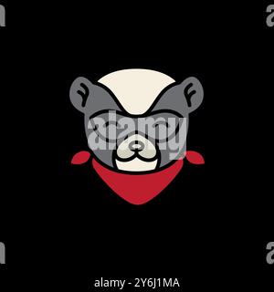 Honig Dachs netter Kopf Cartoon Maskottchen Logo Design Vektor Stock Vektor