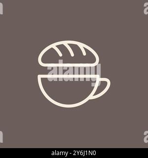 Kaffee und Bäckerei Kaffeehaus Konzeptlinie Logo Design Vektor Stock Vektor