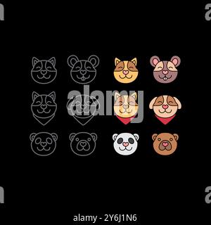 Niedliches Tier Cartoon Icon Konzept Logo Design Vektor Stock Vektor