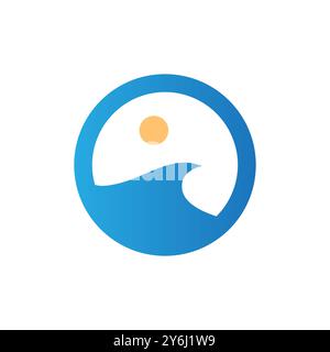 Schönheit Wellen Sommer Urlaub Bunte Logo Design Vektor Stock Vektor