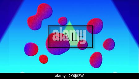 Bild des Verkaufstextes über lebendigem Musterhintergrund Stockfoto