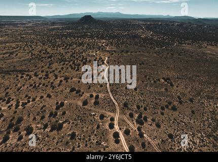 Trockener offener Kaparral im Carson National Forest im Norden von New Mexico, USA Stockfoto