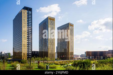 Türme und Palais des Gerichtshofs der Europäischen Union, der Justizbehörde der EU, in Luxemburg-Stadt. Stockfoto