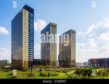 Türme und Palais des Gerichtshofs der Europäischen Union, der Justizbehörde der EU, in Luxemburg-Stadt. Stockfoto