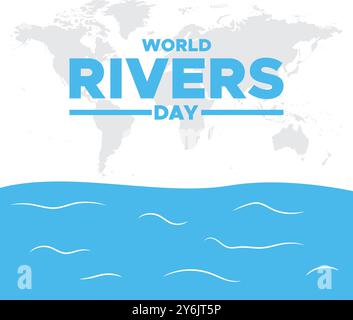 World Rivers Day, 22. September, Rivers Day Social Media Template Design, Banner, Anzeigen, Post, Rolle, Flyer, Poster, Werbebanner, Stock Vektor