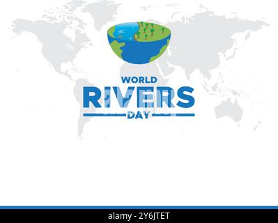 World Rivers Day, 22. September, Rivers Day Social Media Template Design, Banner, Anzeigen, Post, Rolle, Flyer, Poster, Werbebanner, Stock Vektor