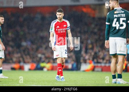 London, Großbritannien. September 2024. Jorginho vom Arsenal FC während des Spiels Arsenal FC gegen Bolton Wanderers FC Carabao Cup Runde 3 im Emirates Stadium, London, England, Vereinigtes Königreich am 25. September 2024 Credit: Every Second Media/Alamy Live News Stockfoto