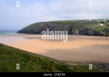 Trenance Head & Mawgan Porth Beach ab Grange Point in der Nähe von Newquay am Southwest Coastal Path, North Cornwall, England, Großbritannien Stockfoto