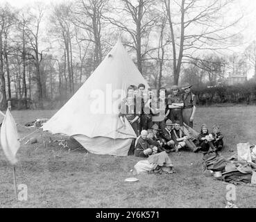 Boy Scouts Ferienlager in Greenwood 19. April 1919 Stockfoto