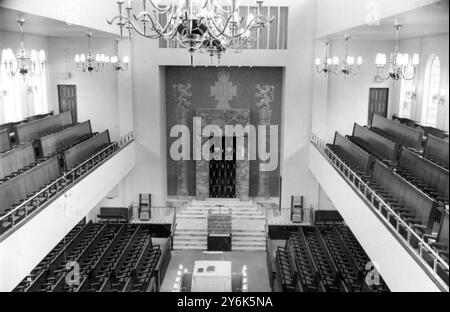 London England Jüdische Zentralsynagoge in der Great Portland Street. 25. März 1958 Stockfoto