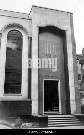 London England Jüdische Zentralsynagoge in der Great Portland Street. 25. März 1958 Stockfoto