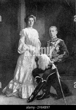 Die königliche Hochzeit in Darmstadt: Prinz Andreas von Griechenland und Prinzessin Alice von Battenberg. 10. Oktober 1903 Stockfoto