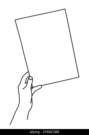 Handgriff A4 Blatt handgezeichnet mit dünner Linie Stock Vektor