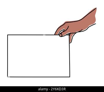 Handgriff A4 Blatt handgezeichnet mit dünner Linie Stock Vektor