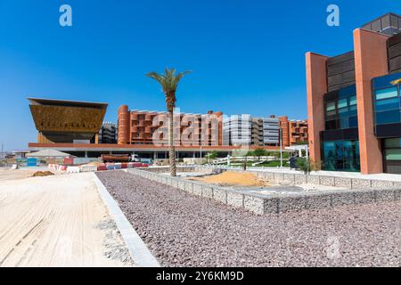 Vereinigte Arabische Emirate, Abu Dhabi, Masdar City, erneuerbare Energien, ökologisch, mit einem kohlenstoffarmen Transportnetz und einer Null-Abfall-Strategie Stockfoto
