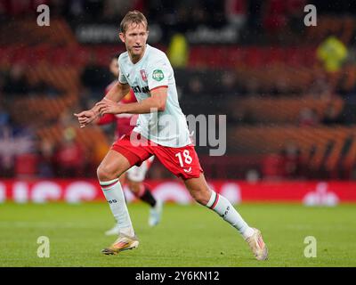 Manchester, Großbritannien. September 2024. TwenteÕs Michel VLAP während des Spiels der UEFA Europa League in Old Trafford, Manchester. Der Bildnachweis sollte lauten: Andrew Yates/Sportimage Credit: Sportimage Ltd/Alamy Live News Stockfoto