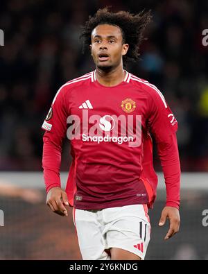 Manchester, Großbritannien. September 2024. Joshua Zirkzee von Manchester United während des Spiels der UEFA Europa League in Old Trafford, Manchester. Der Bildnachweis sollte lauten: Andrew Yates/Sportimage Credit: Sportimage Ltd/Alamy Live News Stockfoto