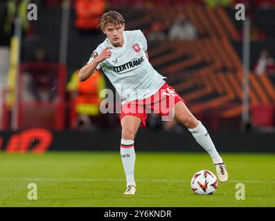 Manchester, Großbritannien. September 2024. TwenteÕs SEM Steijn während des Spiels der UEFA Europa League in Old Trafford, Manchester. Der Bildnachweis sollte lauten: Andrew Yates/Sportimage Credit: Sportimage Ltd/Alamy Live News Stockfoto