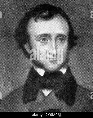 Edgar Allan Poe (* 19. Januar 1809 bis 7. Oktober 1849) Er war ein US-amerikanischer Dichter, Autor, Dramatiker, Herausgeber, Kritiker, Autor und Autor von Kurzgeschichten. Essayist und einer der Führer der amerikanischen Romantik-Bewegung, obwohl er vor allem für seine Märchen vom Makabren und Mysterium bekannt ist. Stockfoto