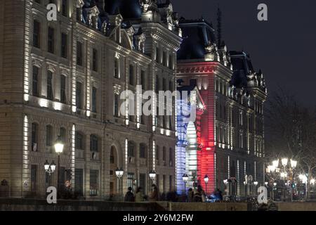 Frankreich, Paris, 75, 4. Arrondissement, Fassade der Präfektur Paris gegenüber Notre-Dame. Stockfoto