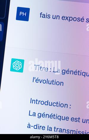 ChatGPT, fortschrittlicher KI-Chatbot, der auf konversative Weise interagiert Stockfoto