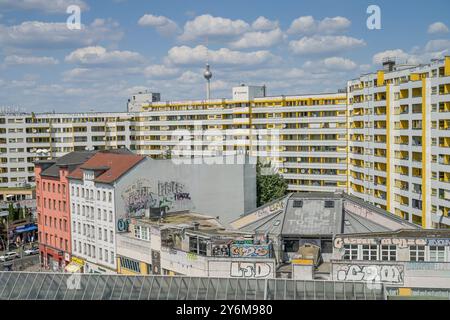 Sozialwohnungen, Kreuzberger Zentrum, Kottbusser Tor, Kreuzberg, Berlin, Deutschland Stockfoto
