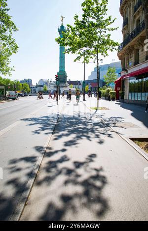 Frankreich, Paris, 75, 4. Arrondissement, Rue Saint Antoine, Sie führt zum Place de la Bastille, Mai 2023. Stockfoto