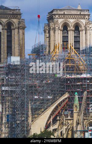 Frankreich, Paris, 4. Bezirk, Restaurierung der Kathedrale Notre-Dame, Mitte Juli 2023 Stockfoto