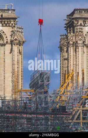 Frankreich, Paris, 4. Bezirk, Restaurierung der Kathedrale Notre-Dame, Mitte Juli 2023 Stockfoto