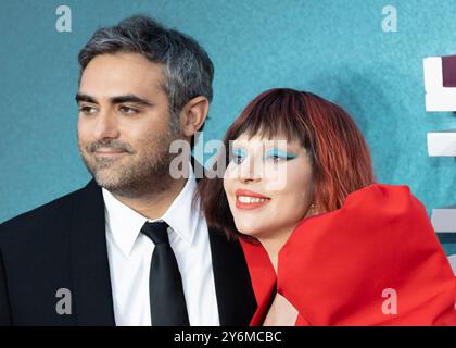 25. September 2024, London, England, UK - Lady Gaga und Michael Polansky bei Joker: Folie A Deux UK Premiere, Cineworld, Leceister Square Stockfoto