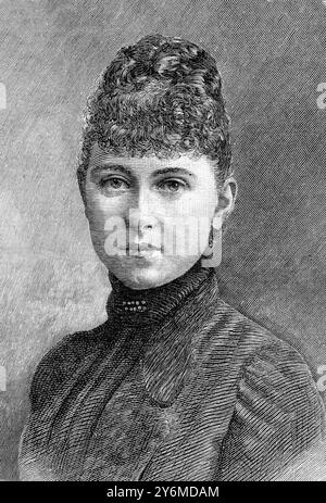 Prinzessin Sophie von Preußen, Braut des Herzogs von Sparta. 26. Oktober 1889 Königin Sophie von Griechenland Prinzessin Sophie Dorothea Ulrike Alice von Preußen (14. Juni 1870 bis 13. Januar 1932) wurde 1870 in Potsdam als Kronprinz Friedrich von Preußen und Victoria, Prinzessin Royal von Großbritannien, geboren, selbst die älteste Tochter von Königin Victoria und Prinz Albert. Sie war eine Schwester von Wilhelm II., dem deutschen Kaiser. Am 27. Oktober 1889 heiratete sie den Kronprinzen Konstantin von Griechenland in Athen. Sie war eine Schwester von Wilhelm II., dem deutschen Kaiser. Stockfoto