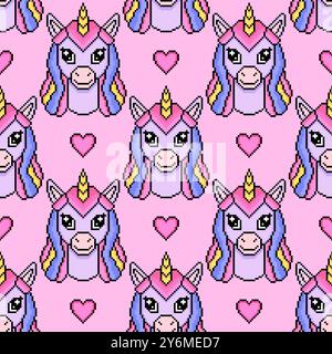 Nahtlose Muster mit einhörner Stock Vektor