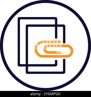 Clip, Ordner, Büroklammer, stationär, Symbol für Binderklammer Stock Vektor