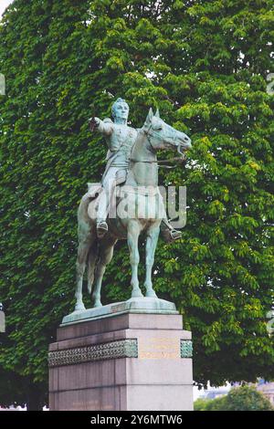 France, Ile-de-France, Paris, Port des Champs-elysees, 8. Arrondissement, die Reiterstatue von Simón Bolívar Stockfoto