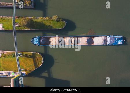 Frankreich, Normandie, Eure, Gaillon, Notre-Dame-de-la-Garenne Schleusen, Barrage de Port-Mort Stockfoto
