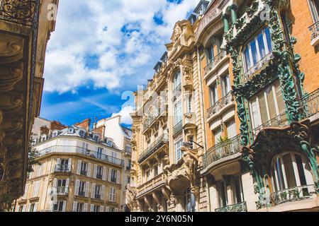 Frankreich, Paris, 10. Arrondissement, Rue d'Abbeville, wunderschöne Jugendstilfassaden Stockfoto