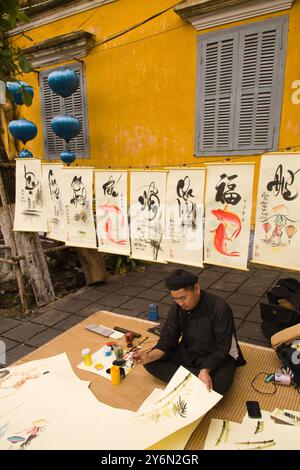 Vietnam, Hoi an, Straßenszene, Maler, Stockfoto