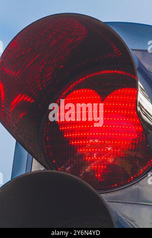 Island, Akureyri, eine Ampel in Herzform Stockfoto